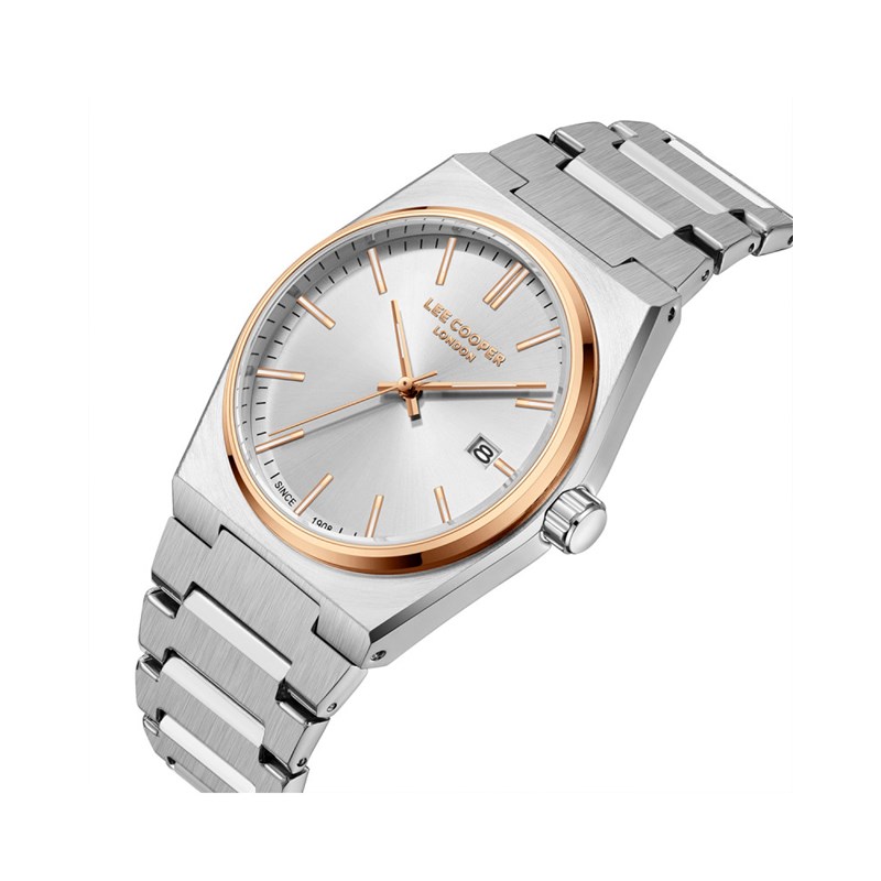 STANLEY - Montre Homme - Analogique Mouvement Quartz 3 aiguilles et date - Boitier tonneau en métal argenté - Cadran argent - vue 2
