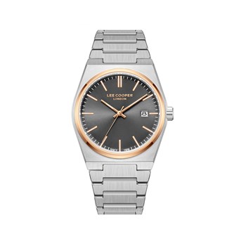 STANLEY - Montre Homme - Analogique Mouvement Quartz 3 aiguilles et date - Boitier tonneau en métal argenté - Cadran gris