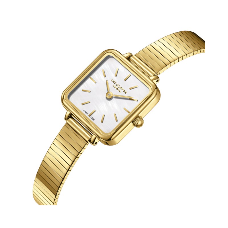 HARPER - Montre Femme - Analogique Mouvement Quartz 2 aiguilles - Boitier carré en métal doré - vue 2