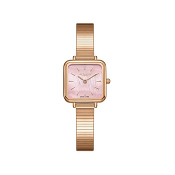 HARPER - Montre Femme - Analogique Mouvement Quartz 2 aiguilles - Boitier carré en métal doré rose
