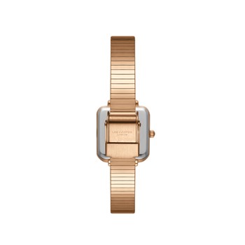 HARPER - Montre Femme - Analogique Mouvement Quartz 2 aiguilles - Boitier carré en métal doré rose