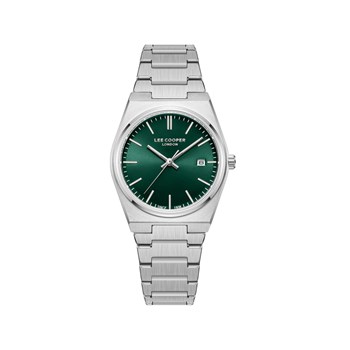 MANON - Montre Femme - Analogique Mouvement Quartz 3 aiguilles et date - Boitier tonneau en métal argenté - Cadran vert