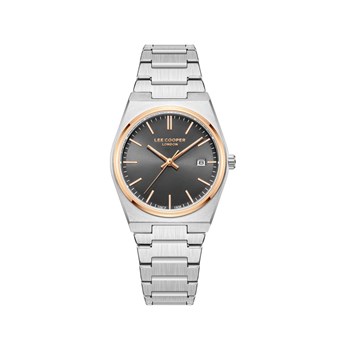 MANON - Montre Femme - Analogique Mouvement Quartz 3 aiguilles et date - Boitier tonneau en métal argenté - Cadran gris