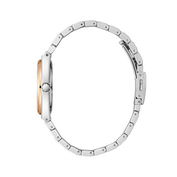 MANON - Montre Femme - Analogique Mouvement Quartz 3 aiguilles et date - Boitier tonneau en métal argenté - Cadran gris