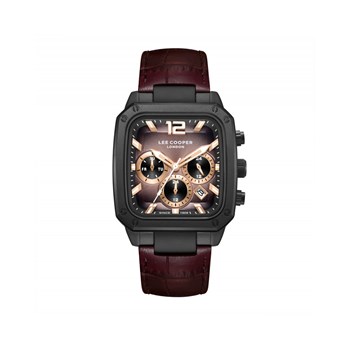 VICTOR - Montre Homme - Analogique Mouvement Quartz Multifonction - Boitier rectangulaire en métal - Doré rose