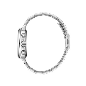 STEVEN - Montre Homme - Analogique Mouvement Quartz Multifonction - Boitier rond en métal argenté - Cadran noir