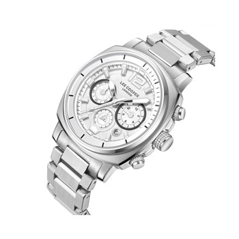 STEVEN - Montre Homme - Analogique Mouvement Quartz Multifonction - Boitier rond en métal argenté - Cadran gris