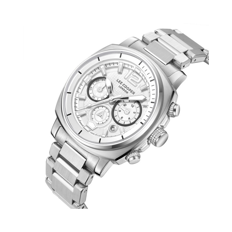 STEVEN - Montre Homme - Analogique Mouvement Quartz Multifonction - Boitier rond en métal argenté - Cadran gris - vue 2