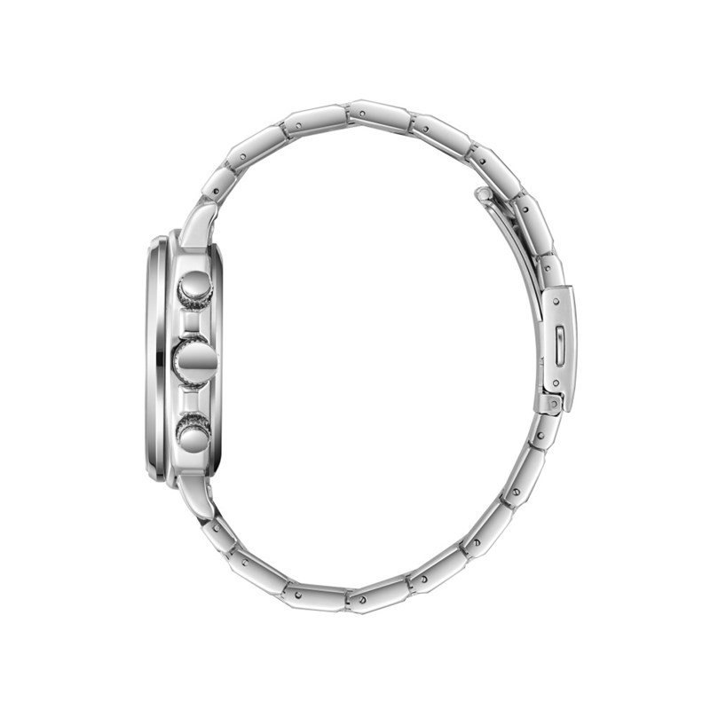 STEVEN - Montre Homme - Analogique Mouvement Quartz Multifonction - Boitier rond en métal argenté - Cadran gris - vue 3