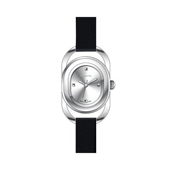 CARMÉLINE - Montre Femme - Analogique Mouvement Quartz 3 aiguilles - Boitier de forme oblong en métal argenté