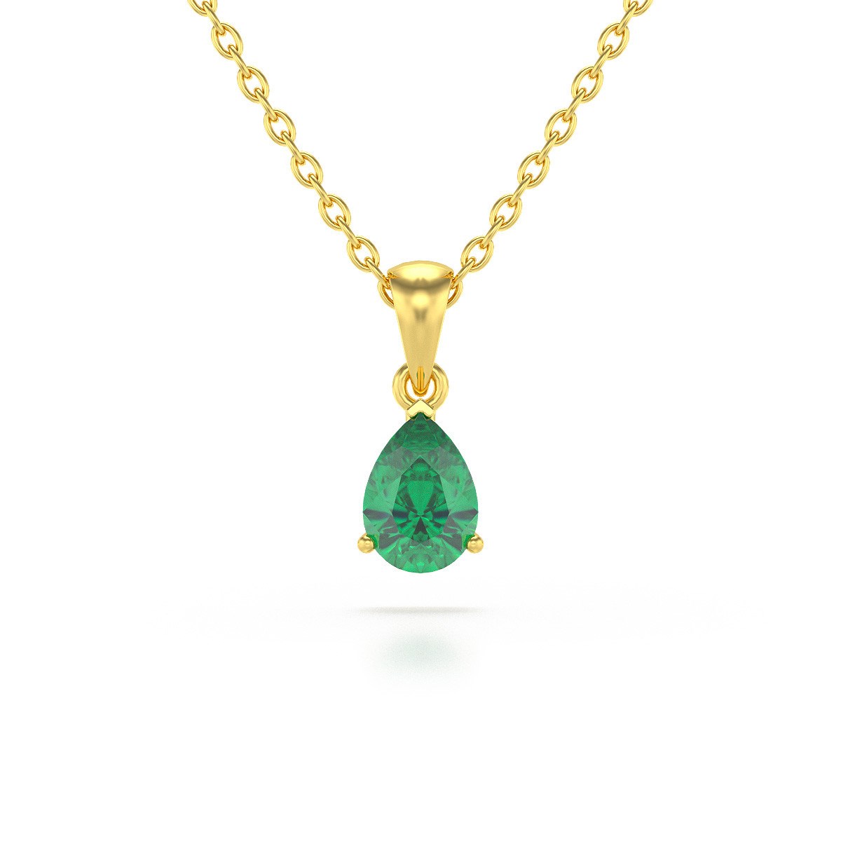 Collier Émeraude Poire en Or Jaune 375 - Collection Selanya