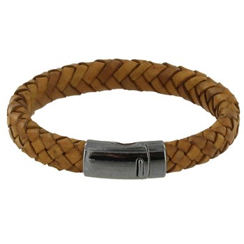 Bracelet Homme Baroudeur Cuir Marron Clair - taille 21 cm