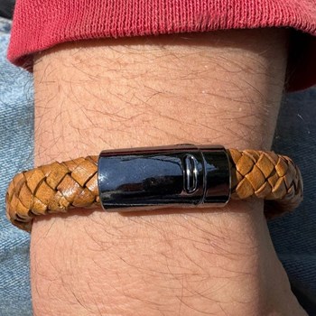 Bracelet Homme Baroudeur Cuir Marron Clair - taille 21 cm