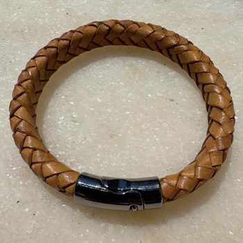 Bracelet Homme Baroudeur Cuir Marron Clair - taille 21 cm