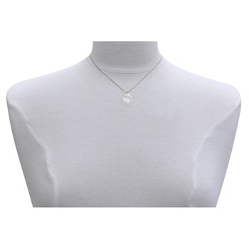 Collier Argent 925 Fleur de Nacre Ivoire - taille 40 cm