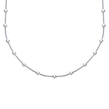 Collier Argent 925 Rhodié et Billes Simple