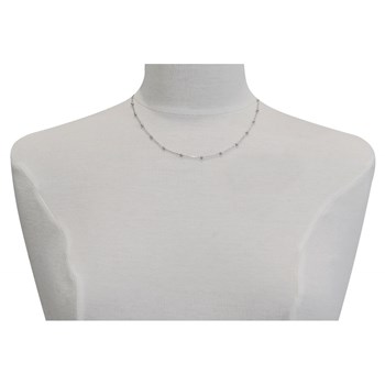 Collier Argent 925 Rhodié et Billes Simple