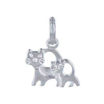Pendentif Argent 925 Chat et son Chaton