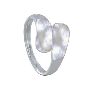 925 Silver Ring You and Me Mother-of-Pearl Drops