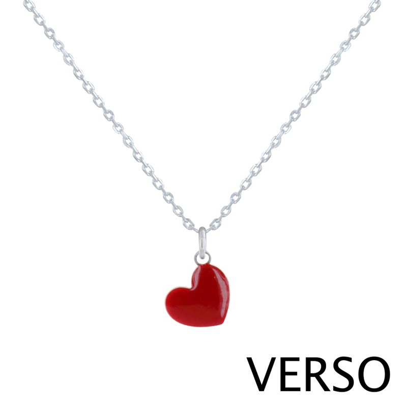 Collier Argent 925 Mini Coeur Émaillé Rouge - taille 40 cm - vue 2
