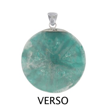 Pendentif Argent 925 Disque Etoile de Mer