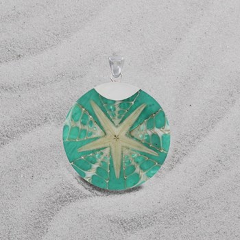 Pendentif Argent 925 Disque Etoile de Mer