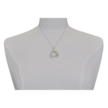 Pendentif Argent 925 Disque et Coquillage Naturel