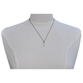 Collier Lien Argent 925 Infini et Strass - Noir