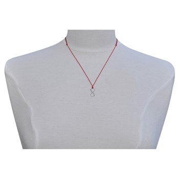 Collier Lien Argent 925 Infini et Strass - Rouge