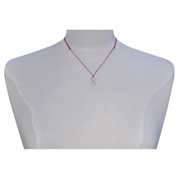 Collier Lien Argent 925 Infini et Strass - Fuchsia