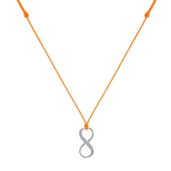 Collier Lien Argent 925 Infini et Strass - Orange