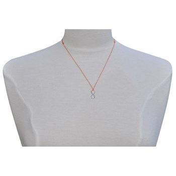 Collier Lien Argent 925 Infini et Strass - Orange