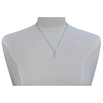 Collier Lien Argent 925 Infini et Strass - Turquoise
