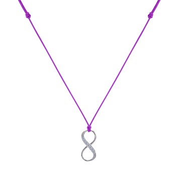 Collier Lien Argent 925 Infini et Strass - Violet