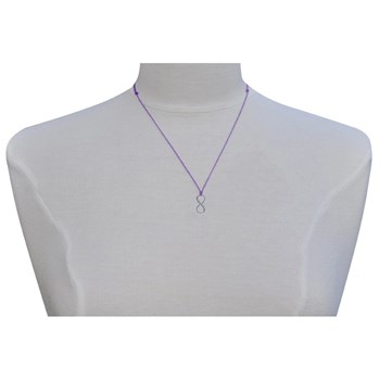 Collier Lien Argent 925 Infini et Strass - Violet