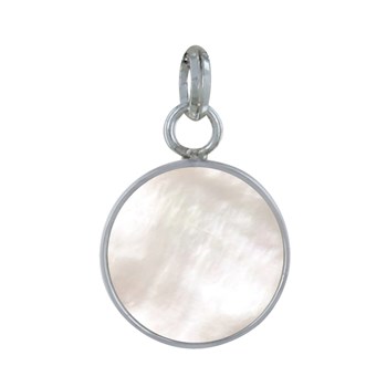 Pendentif Argent 925 Rond Lisse de Nacre