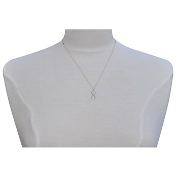 Collier Lien Argent 925 Infini et Strass - Beige clair