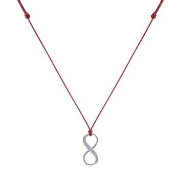 Collier Lien Argent 925 Infini et Strass - Marron foncé