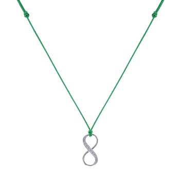 Collier Lien Argent 925 Infini et Strass - Vert