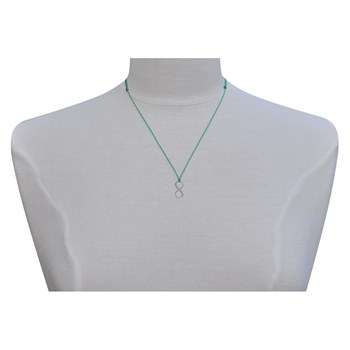 Collier Lien Argent 925 Infini et Strass - Vert