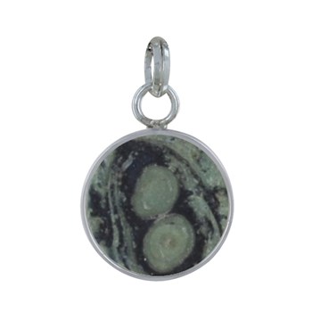 Pendentif Argent 925 Rond Lisse de Jaspe Kambaba