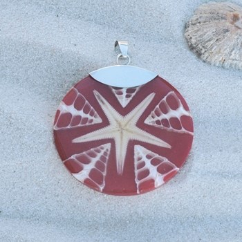 Pendentif Argent 925 Disque Etoile de Mer