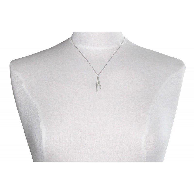 Collier Deux Plumes d'Argent 925 - taille 40 cm - vue 2
