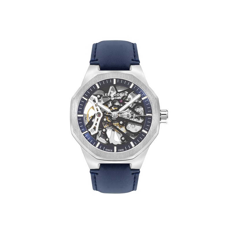 Montre Homme - Analogique Mouvement Squelette Automatique - Bracelet bleu