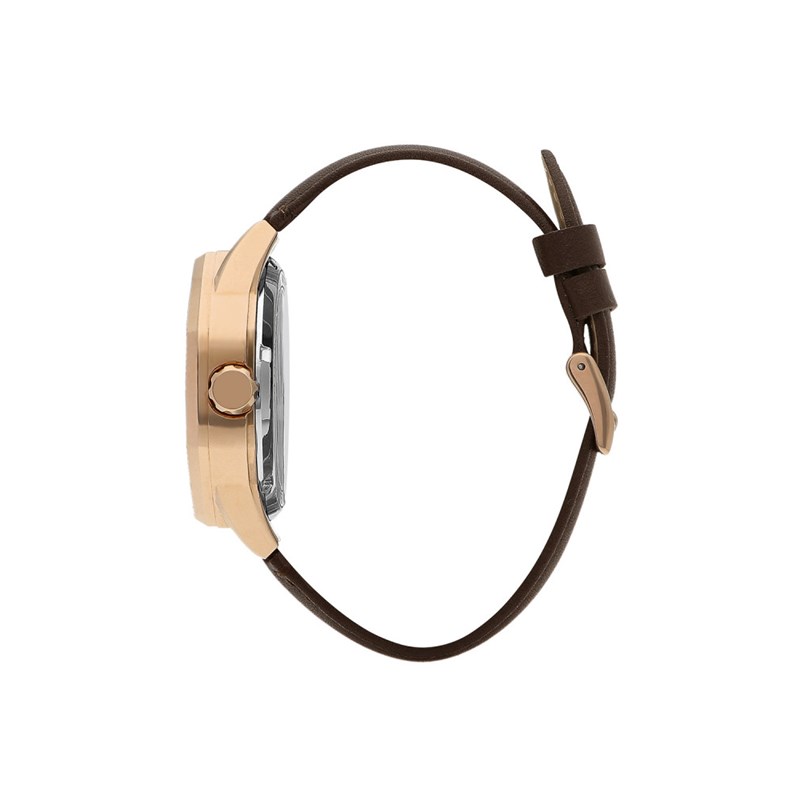 Montre Homme - Analogique Mouvement Squelette Automatique - Bracelet marron - vue 2