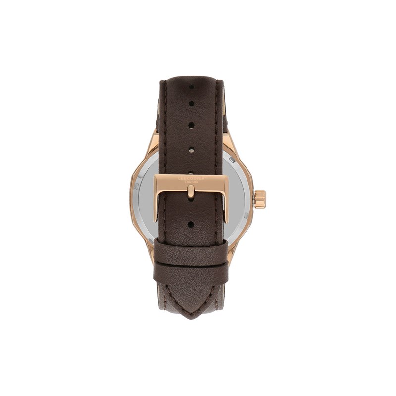 Montre Homme - Analogique Mouvement Squelette Automatique - Bracelet marron - vue 3