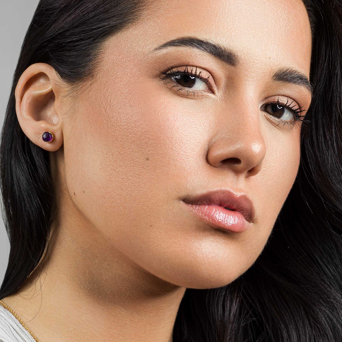 Boucles d'oreilles Aurora en pierres Améthyste - vue 4
