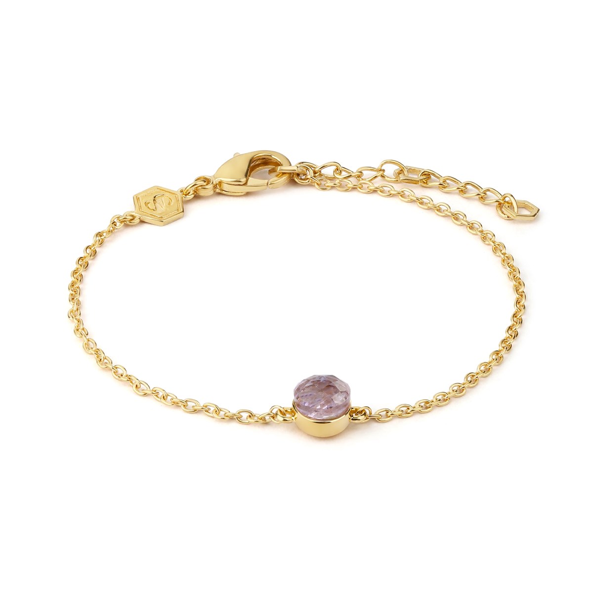 Collier, bracelet et boucles d'oreilles Aurora en pierres Améthyste - vue 2