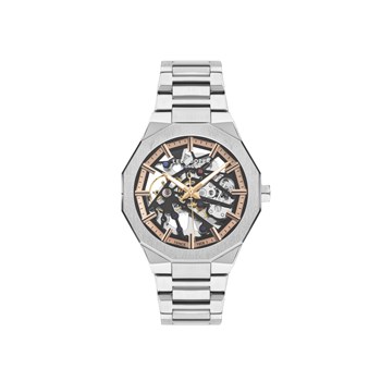 Montre Homme - Analogique Mouvement Squelette Automatique - Cadran noir doré rose