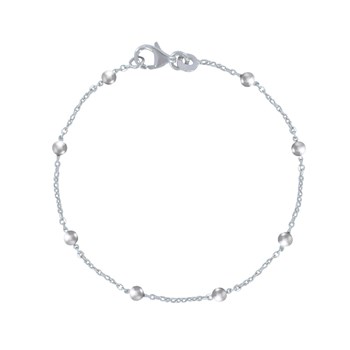 Bracelet Argent 925 Rhodié et Billes Simple